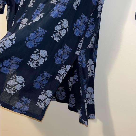APRIL CORNELL Floral Block Print Cotton Tunic Dress Women’s 3/4 Sleeve Medium - Picture 5 of 7